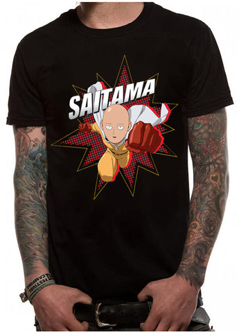 One Punch Man Saitama Unisex Black T-Shirt