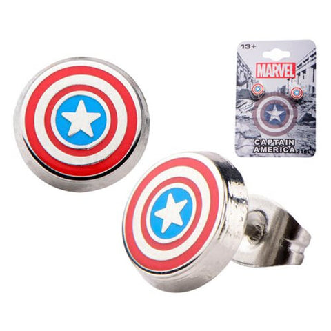 Marvel Captain America Shield Round Stud Earrings