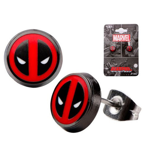 Marvel Deadpool Logo Round Stud Earrings