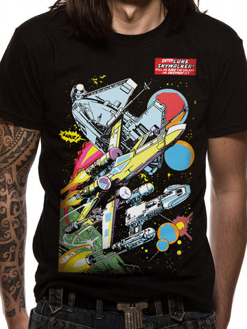 Star Wars The Last Jedi Comic Ships Unisex Black T-Shirt