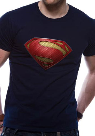 DC Comics Superman Textured Logo Unisex Navy Blue T-Shirt