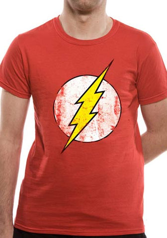 DC Comics The Flash Distressed Logo Unisex Red T-Shirt