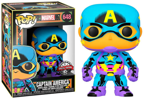 Funko Marvel Black Light Captain America Exclusive Pop! Vinyl Figure