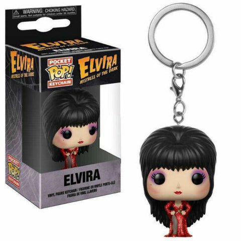 Funko Pocket Pop! Elvira Red Dress Glitter Vinyl Figure Key Chain