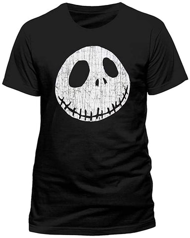 Disney Nightmare Before Christmas Jack Skellington Face Unisex Black T-Shirt