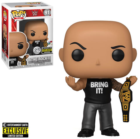 Funko WWE The Rock With Championship Belt Entertainment Earth Exclusive Pop! Vinyl Figure